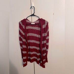 Maroon and Grey Cardigan